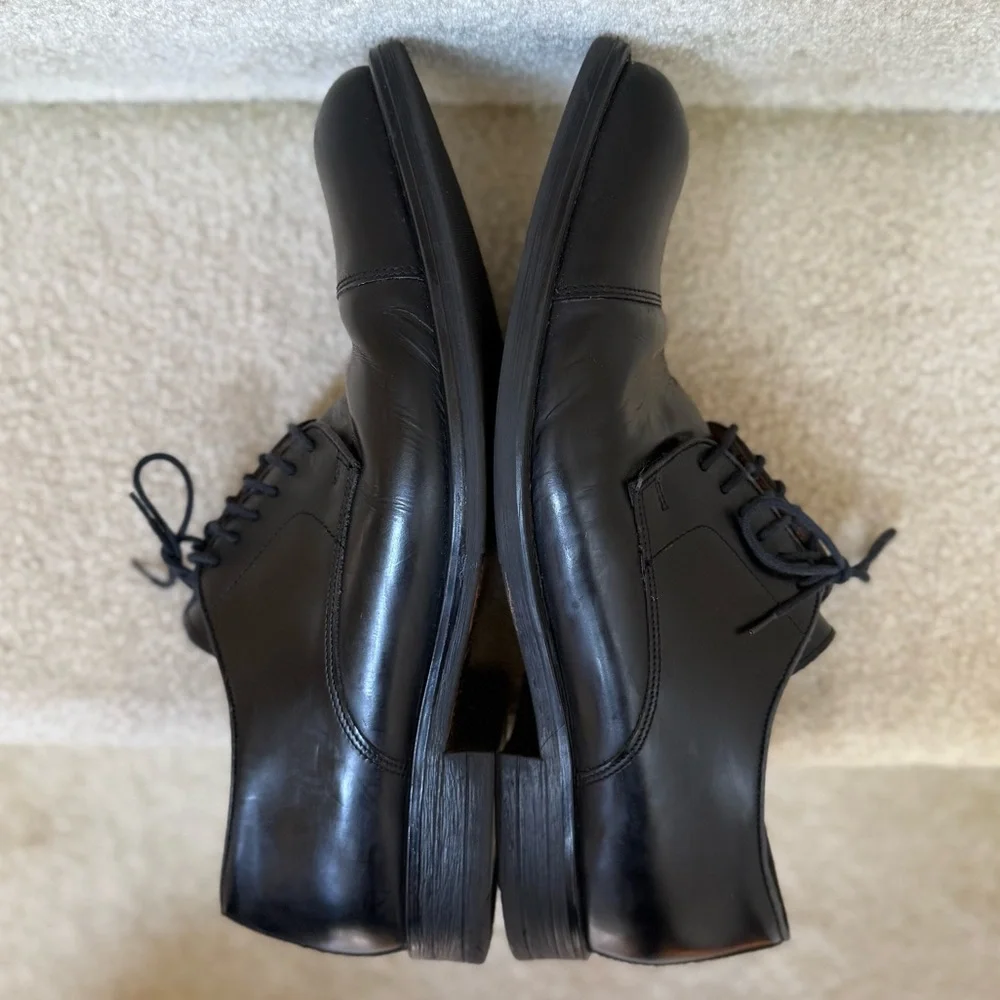 Stafford Tailored Culture‎ Oxfords Dress Shoes Black Leather Size 12